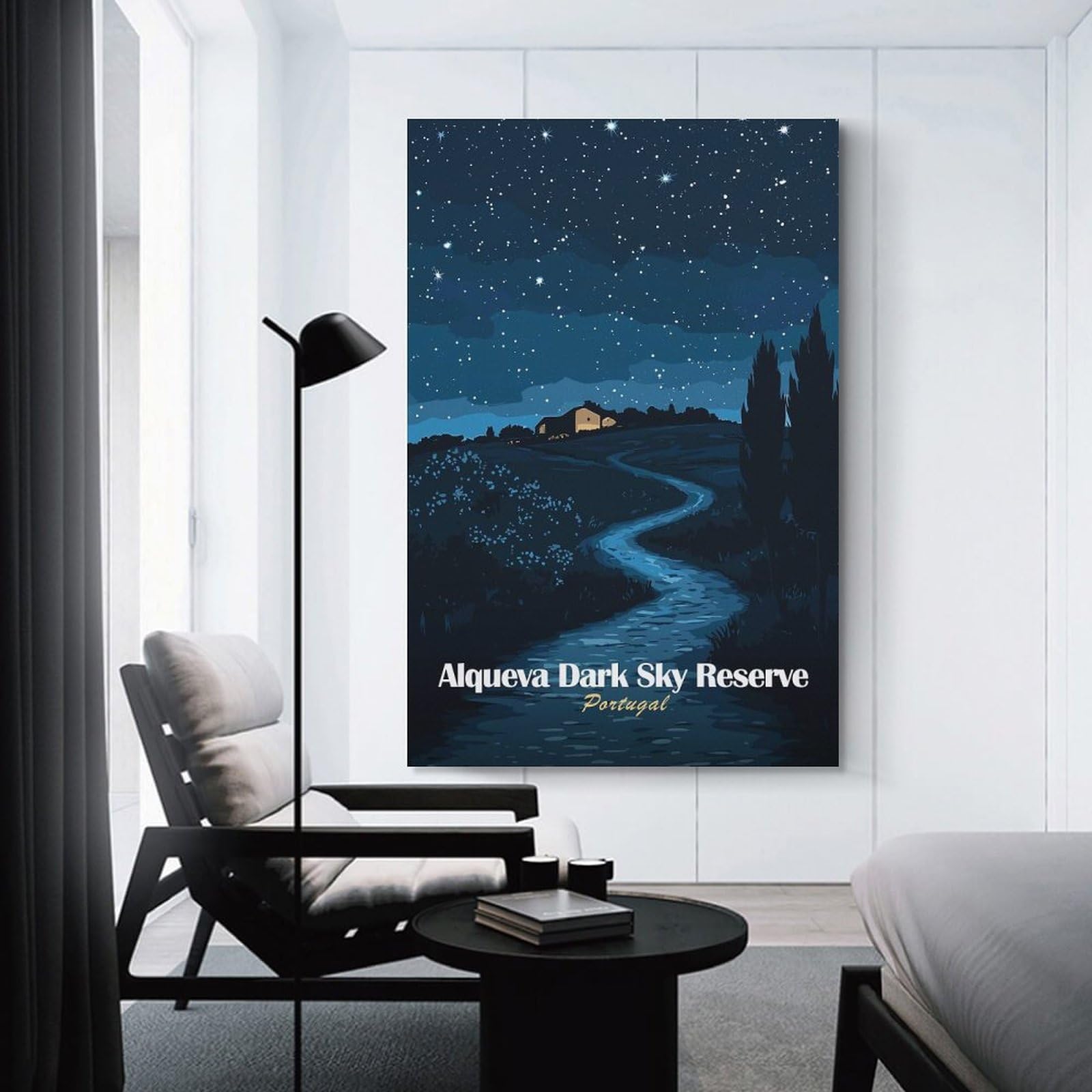 Junmoney Alqueva Dark Sky Reserve Home Decor Wall Art, 24x36inch(60x90cm), for Calm Bedrooms, Home Corners Or Flats, Canvas Wall Decor for Personal Spaces
