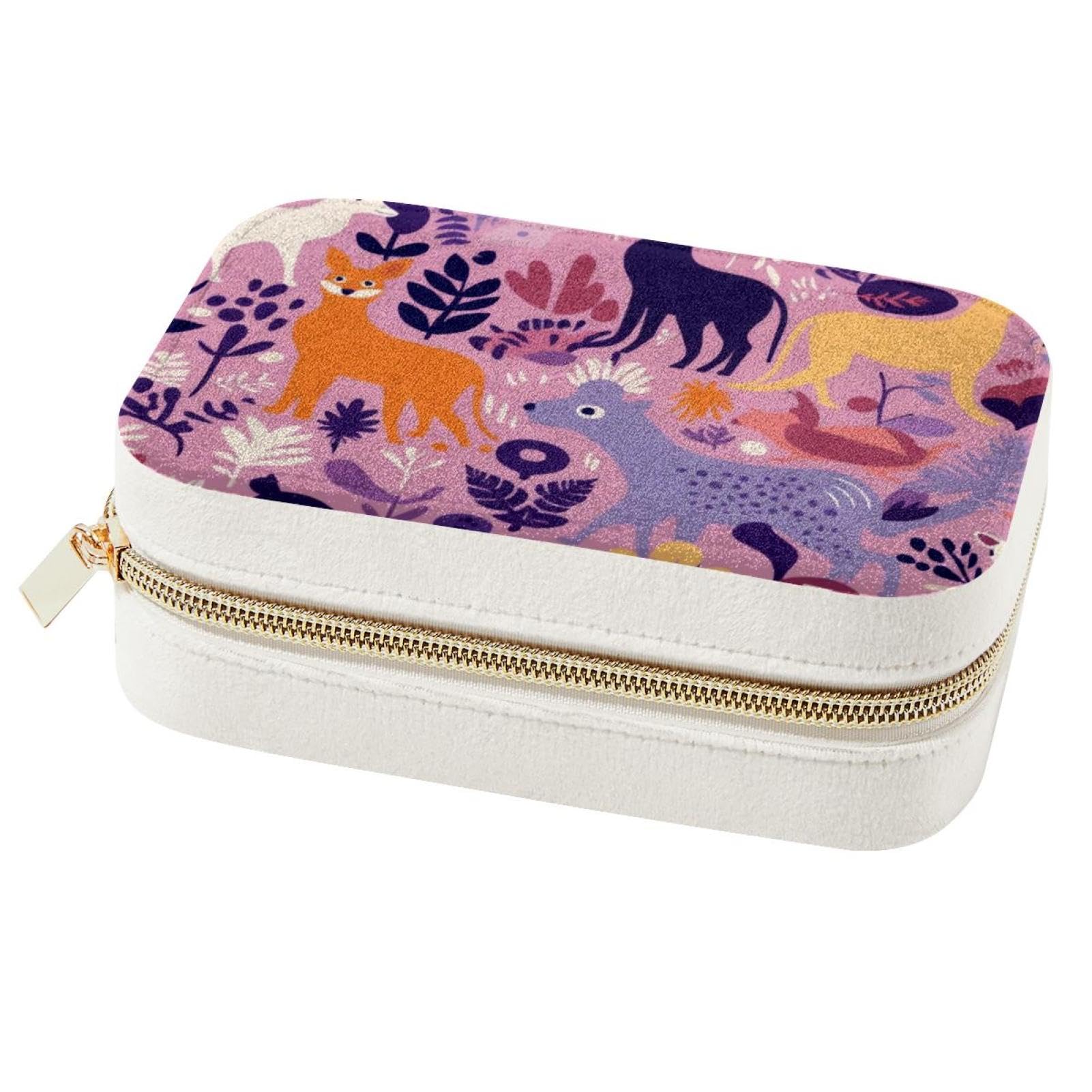 Boîte à bijoux violette de voyage spacieuse pour ranger bagues et boucles d'oreilles silhouette