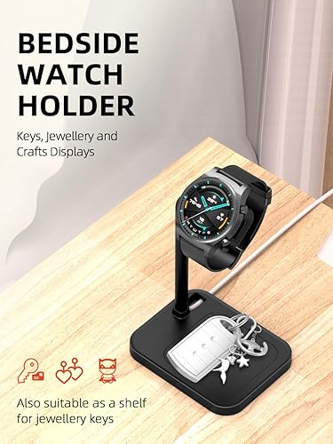 Miniatura 6 de Base de carga universal ajustable para reloj inteligente con soporte telescópico, compatible con Samsung Galaxy, Google Pixel, Huawei, Garmin,