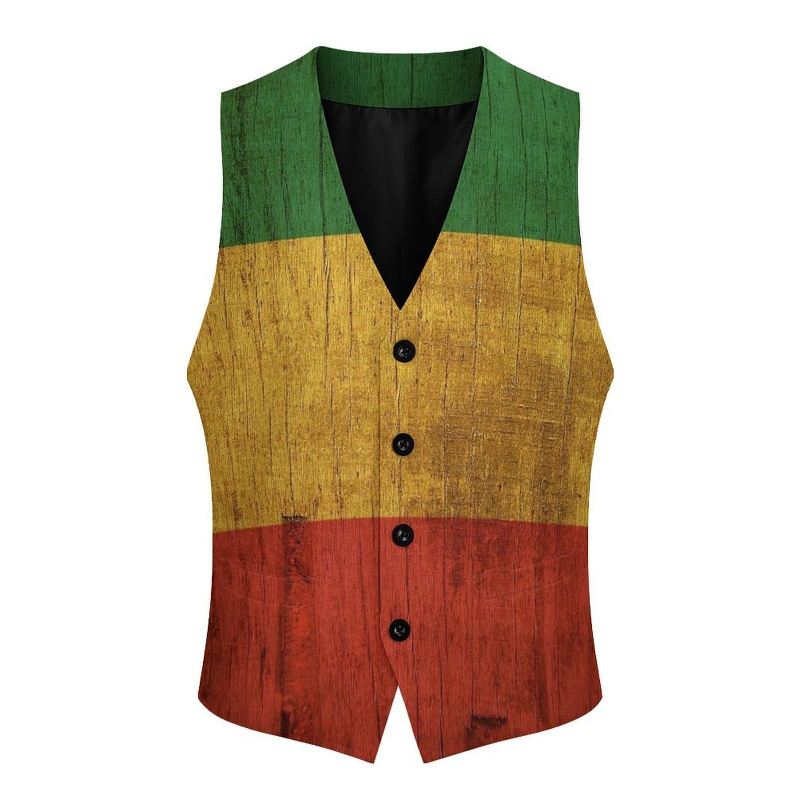 The Reggae Rasta Flag Fashion - Gilet da uomo | Personalità vestito gilet per festa di nozze formale