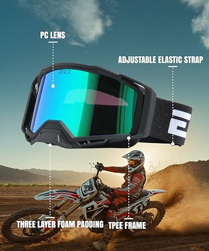Miniatura 9 de CRG Sports Gafas de motocicleta ATV Dirt Bike Gafas Off Road Racing Motocross para hombres, mujeres y adultos