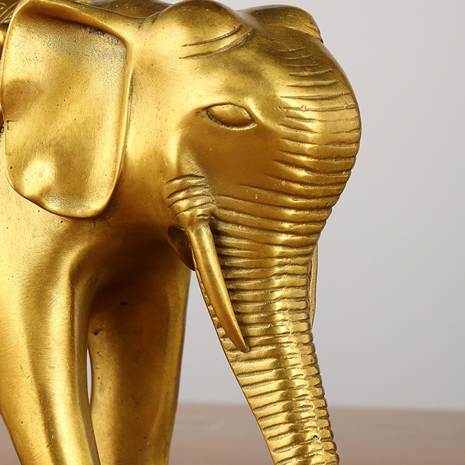 Szczęśliwy słoń Para posągów, wyjątkowa figurka Feng Shui Home Decor | Dekoracja słonia, ozdoba do salonu, półka na stół i dodatki biurowe, mosiądz do przyciągania bogactwa
