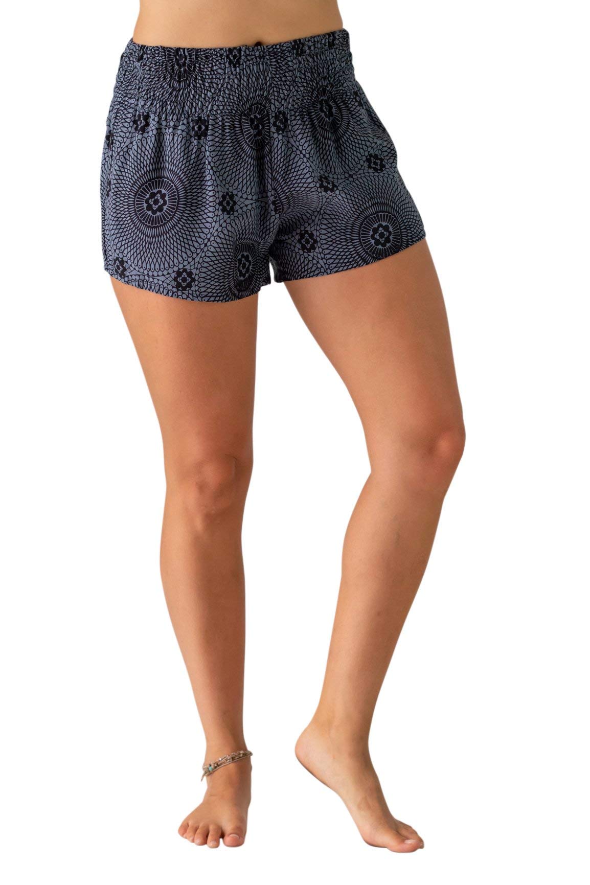 PIYOGAHigh Waist Comfy Boho Beach Shorts Cover Up for Summer