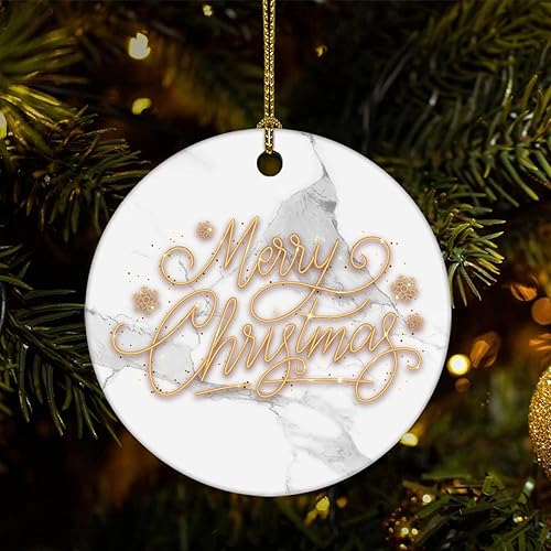 Two-Side Printed Merry Christmas Marble Ceramic Christmas Ornament Novelty for Family Friends Kids Natural Marble Christmas Keepsake Pendants Two-Side Printed Merry Christmas Marble Ceramic Christmas Ornament Novelty for Family Friends Kids Natural Marble Christmas Keepsake Pendants