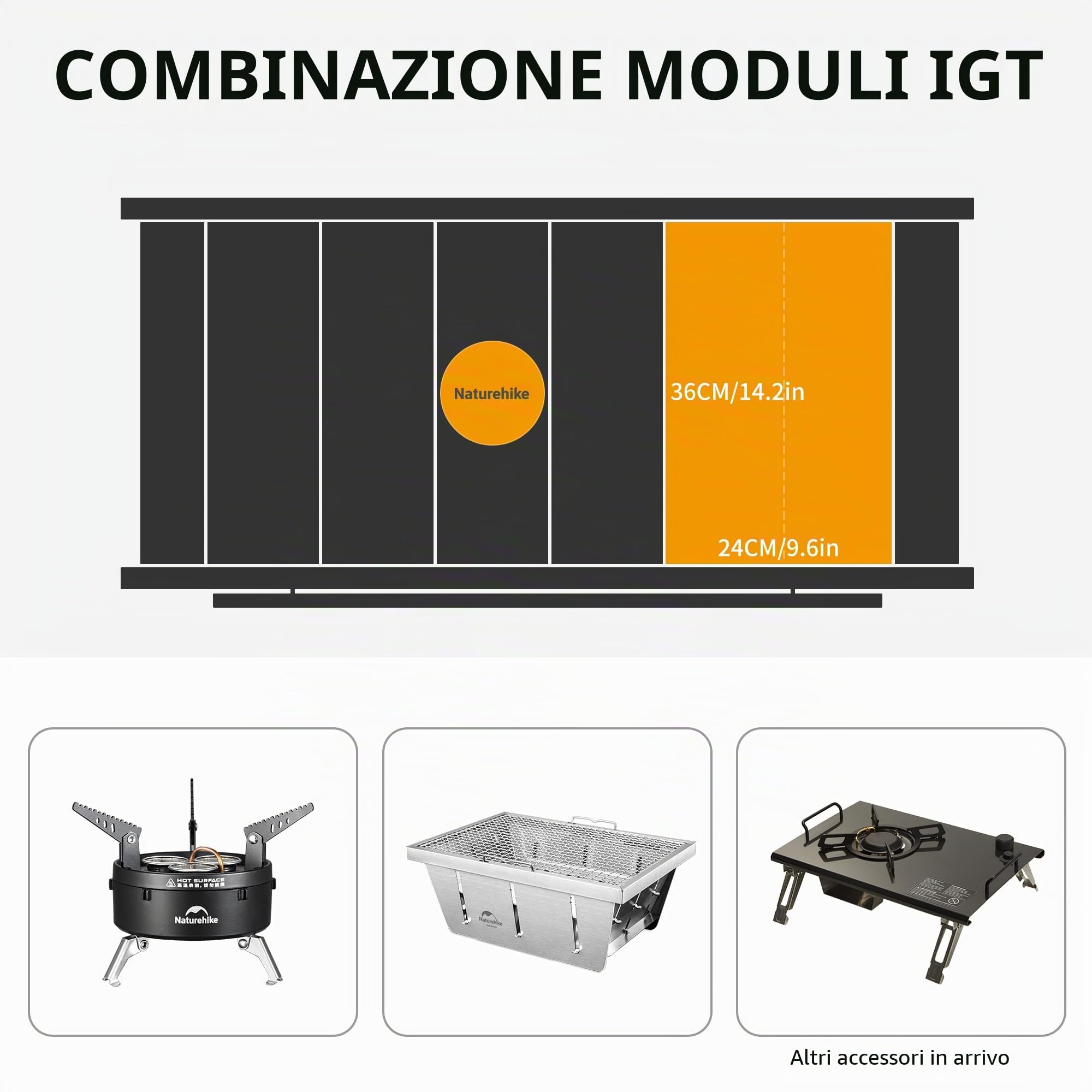 Naturehike IGT, tavolo da campeggio portatile, pieghevole, regolabile in altezza, in alluminio, facile da installare, per escursioni, barbecue, giardino e viaggi