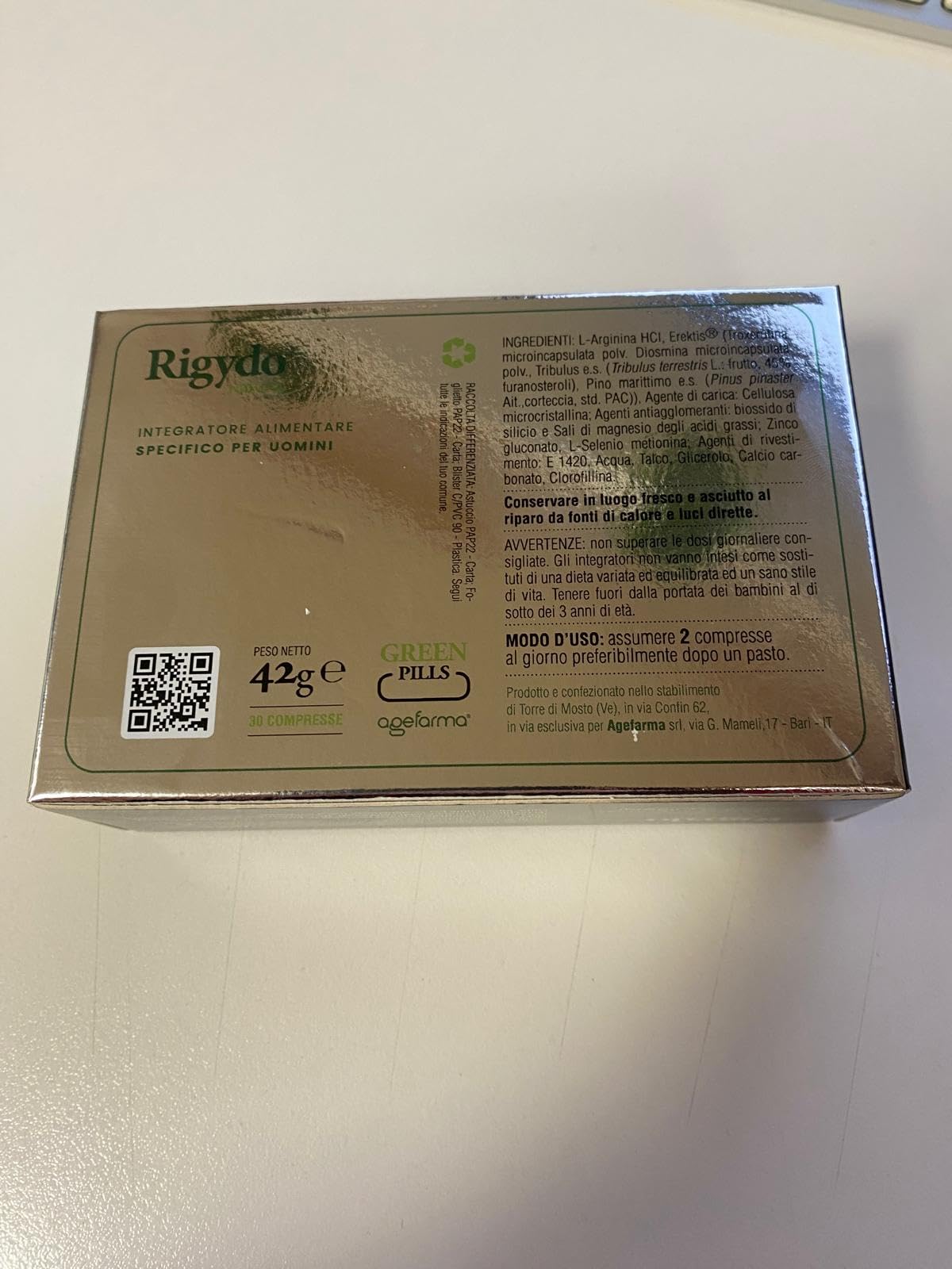 Rigydo® Natura - Integratore Uomo Premium | Benessere e vitalità maschile | Con Tribulus, L-Arginina, blend brevettato, Zinco e Selenio - 30 compresse