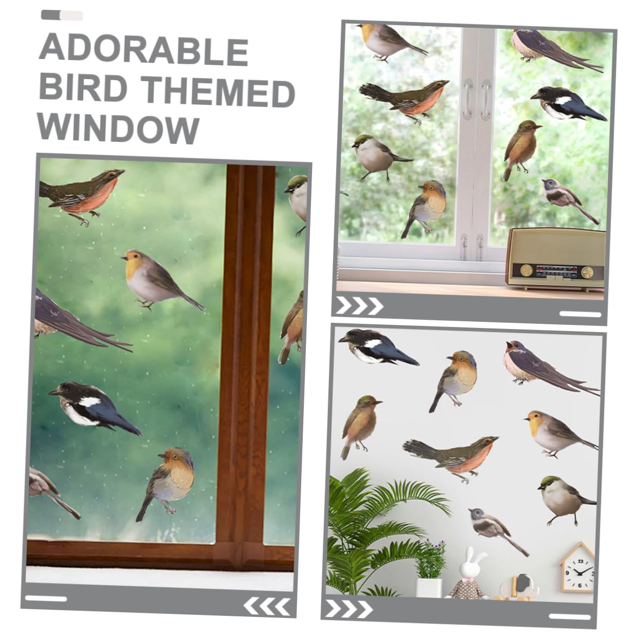 NUOBESTY 5 Hojas pegatinas en las ventanas Aguijones de vidrio adhesivo de ventana extraíble calcomanías extraíbles para ventanas Pegatina decorativa de ventana de polivinilo