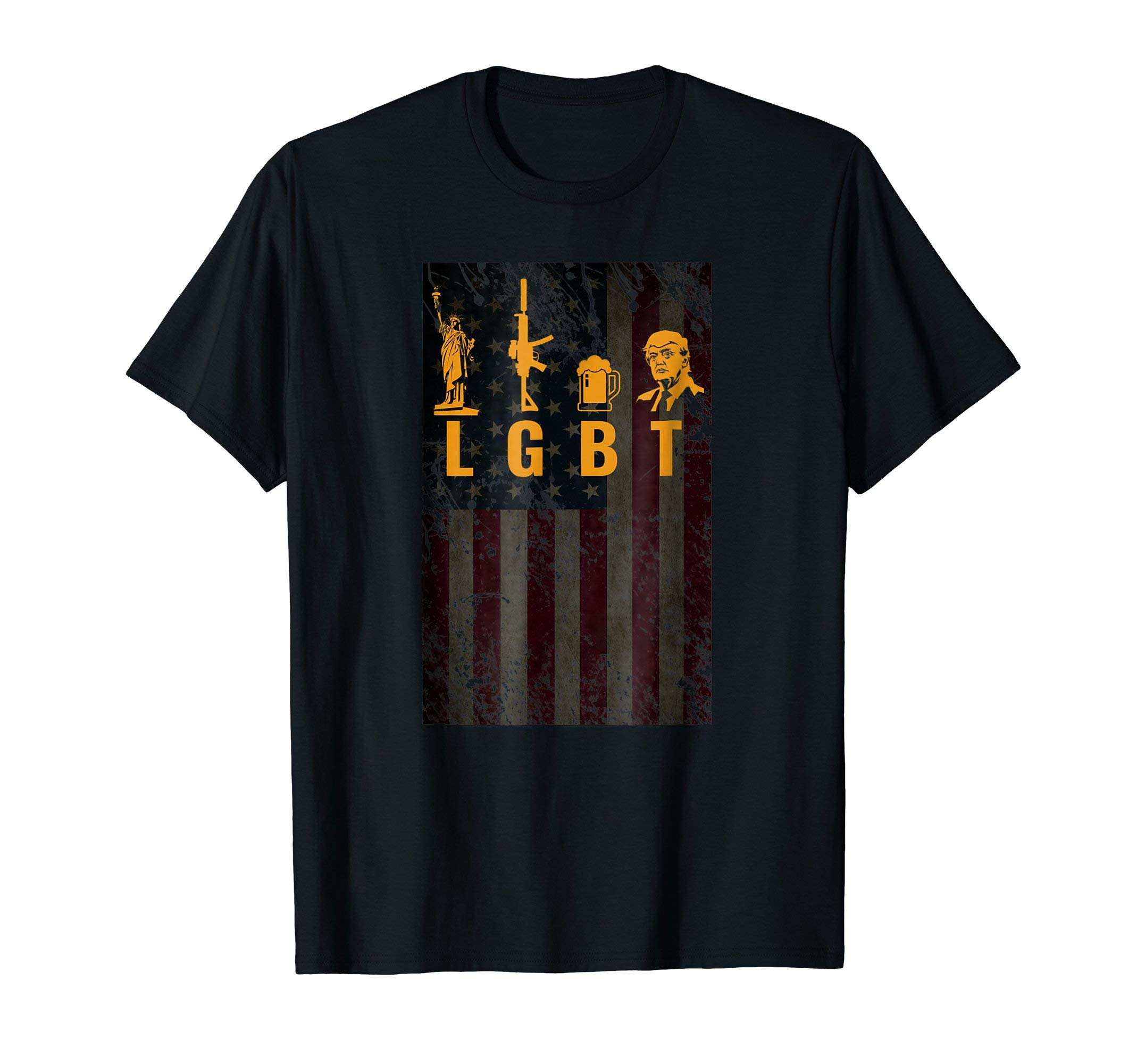 Funny LGBT Liberty Guns Beer Trump Support T-shirt