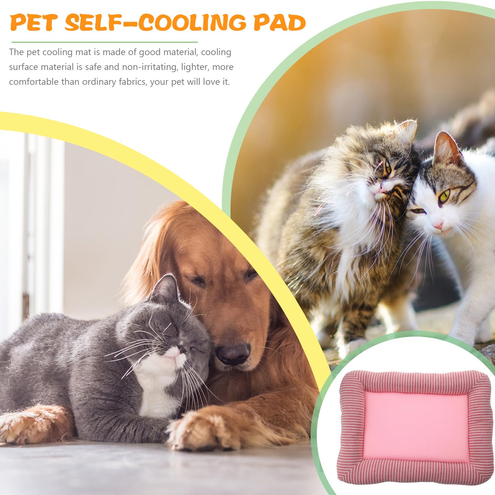 ibasenice Alfombrilla Refrescante para Perros y Gatos Cama Fría Portátil de Verano Colchón de Lavable Transpirable Rosa para Mascotas Pequeñas y Medianas