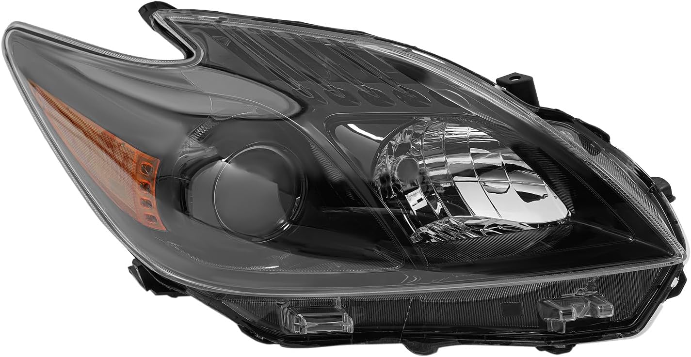 Halogen Model Headlights Headlamps FOR 2010-2011 For Toyota Prius Halogen Model Headlights Headlamps Lh & Rh Lamps,Black Shell Transparent Lens Assembly Driver & Passenger Side To Side Suit