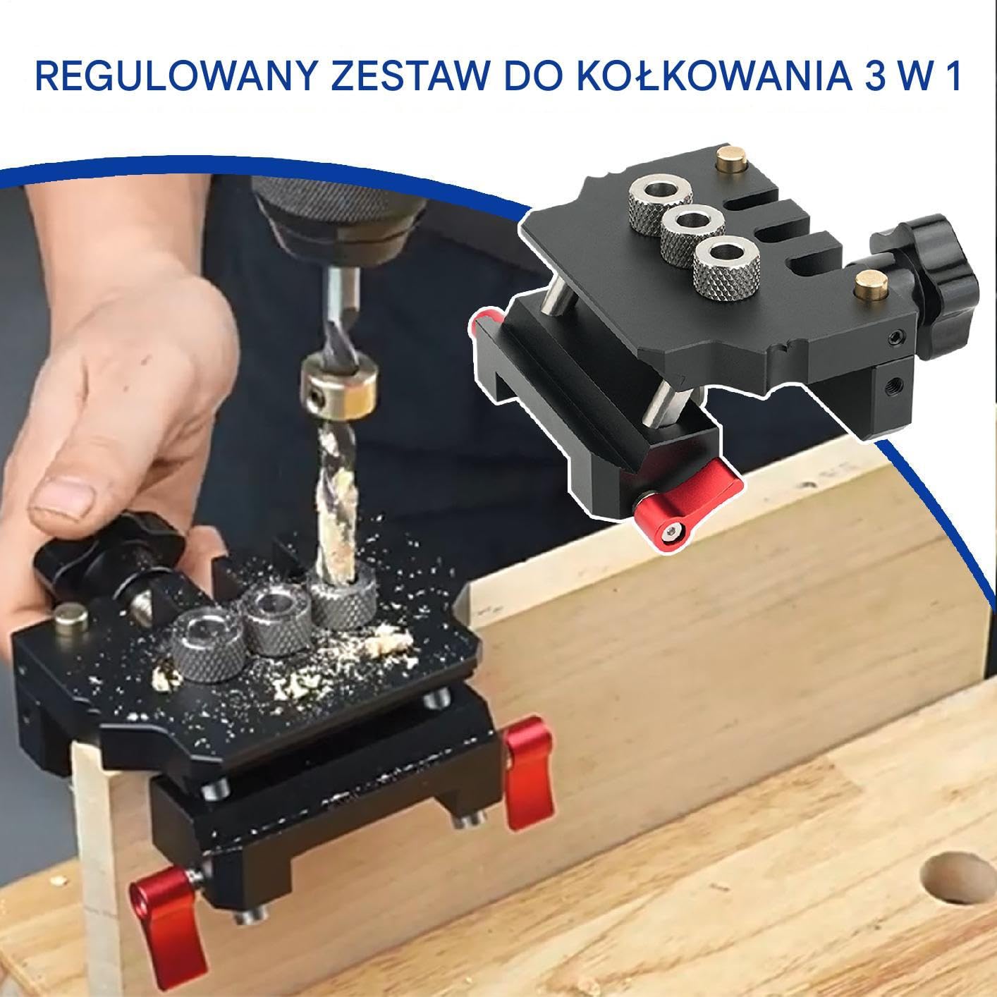 Zestaw do kołkowania, zestaw do kołkowania Samocentrujące pełne wyposażenie | Regulowany Precyzyjne ręczne narzędzie do wiercenia kołków prowadzących, kompletne akce