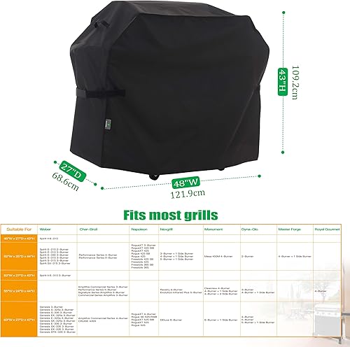 Miniatura 2 de F&J Outdoors Cubierta impermeable para parrilla resistente a los rayos UV para barbacoa de gas carbón de 2 quemadores, 48 pulgadas de ancho x 27
