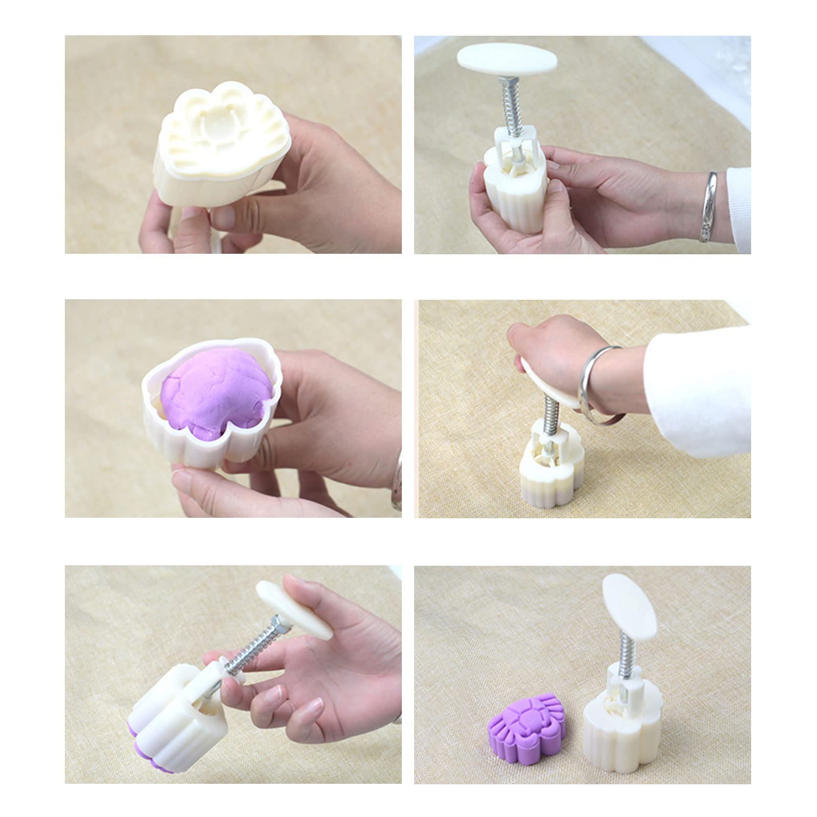 HapGlan Cookie Stamps Snow Mold Hand-Pressure Makers Tool for Mid-Autumn Festival