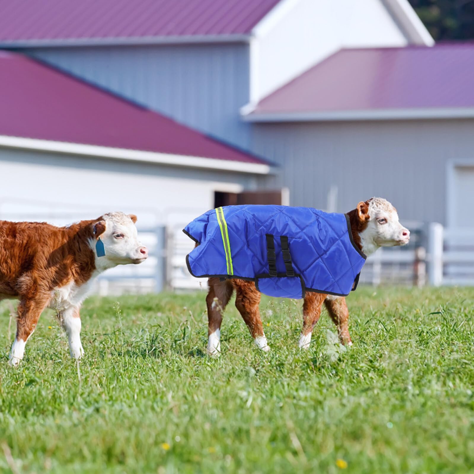 Toyvian Winterkalb weste mit Verdicktem Futter Wasser Winddicht Schützend für Bauch und Kälte Atmungsaktiv Leichter Ranchmantel für Neugeborene Kälber Einfache An Ausziehfunktion