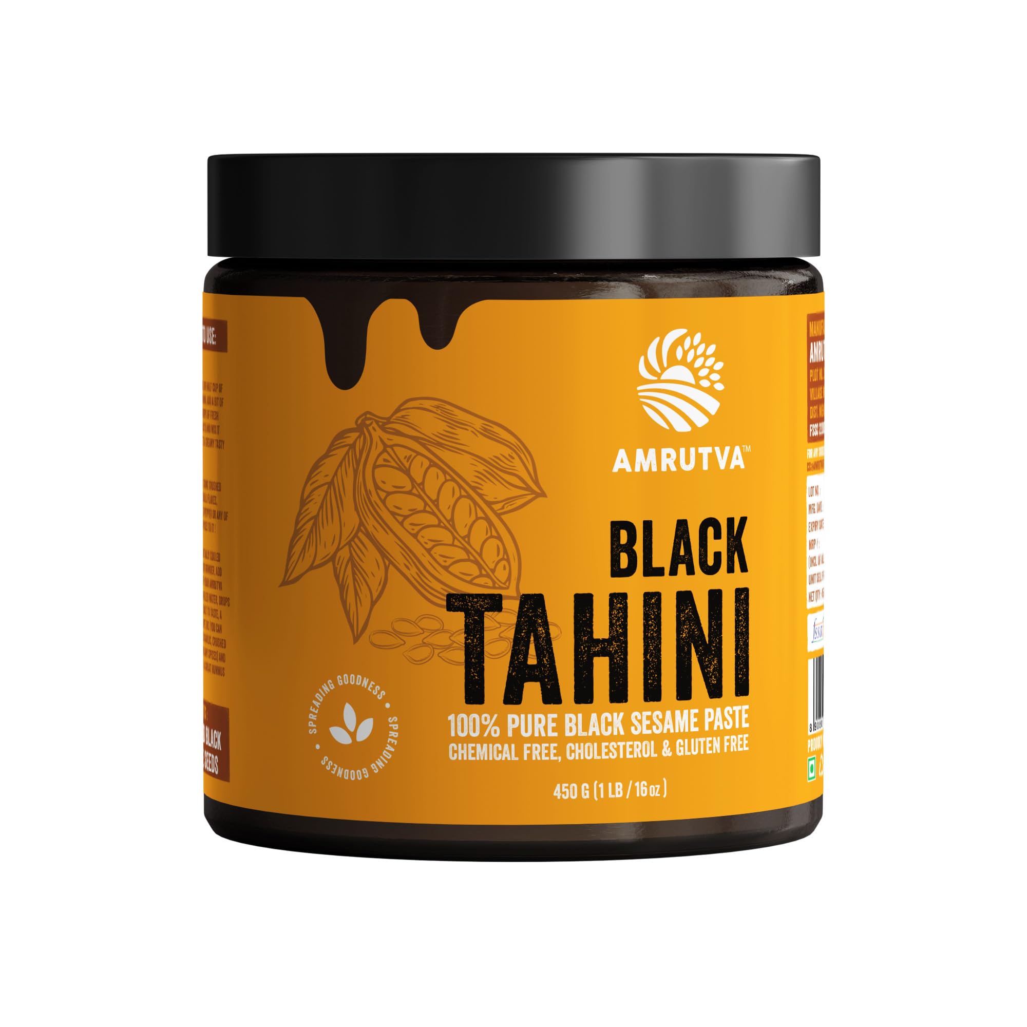 Black Tahini, Black Sesame Paste, Natural, Chemical-free
