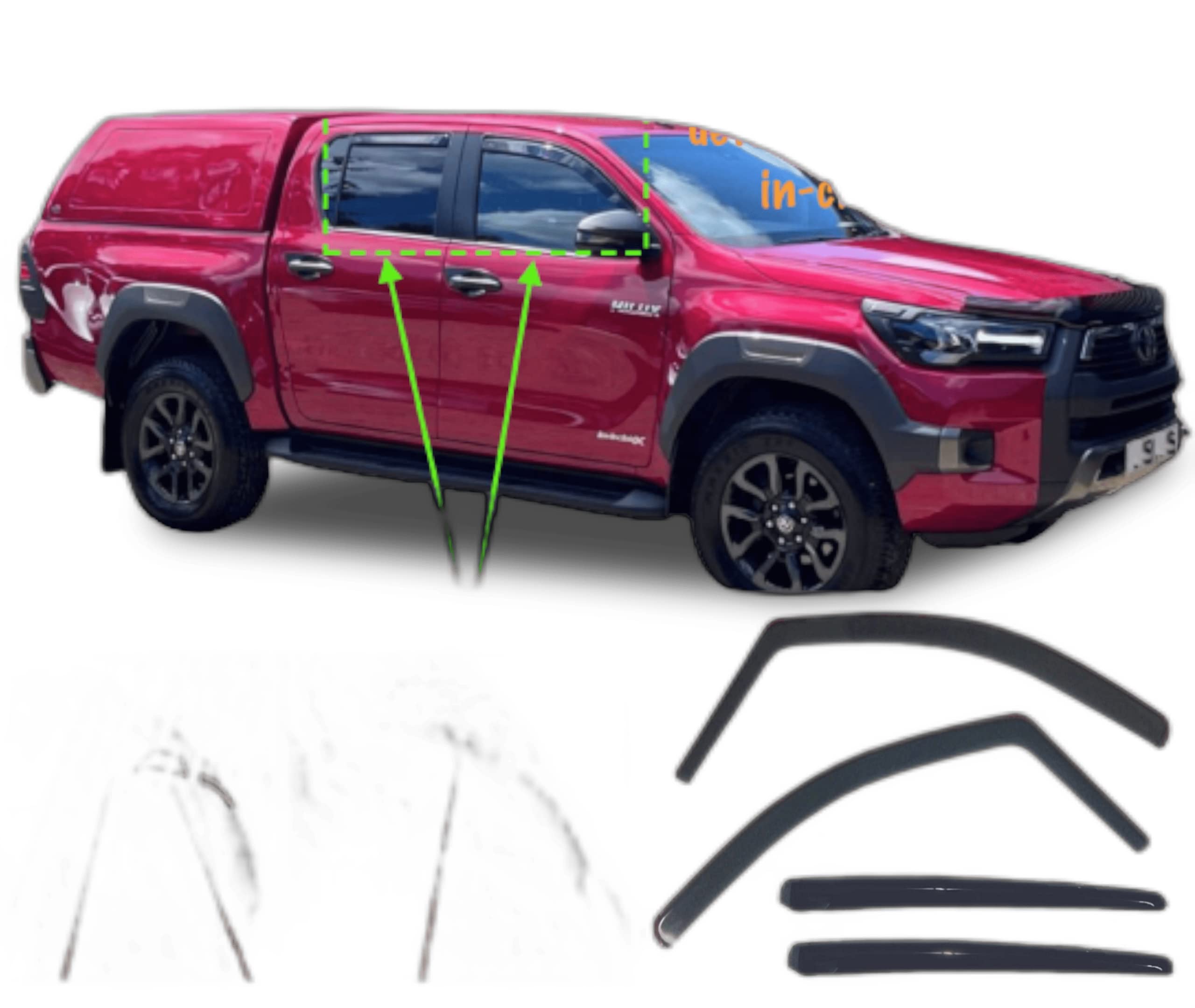 Buy AC WOW 4x Wind Deflectors for Toyota Hilux 4door 2015 2016 2017