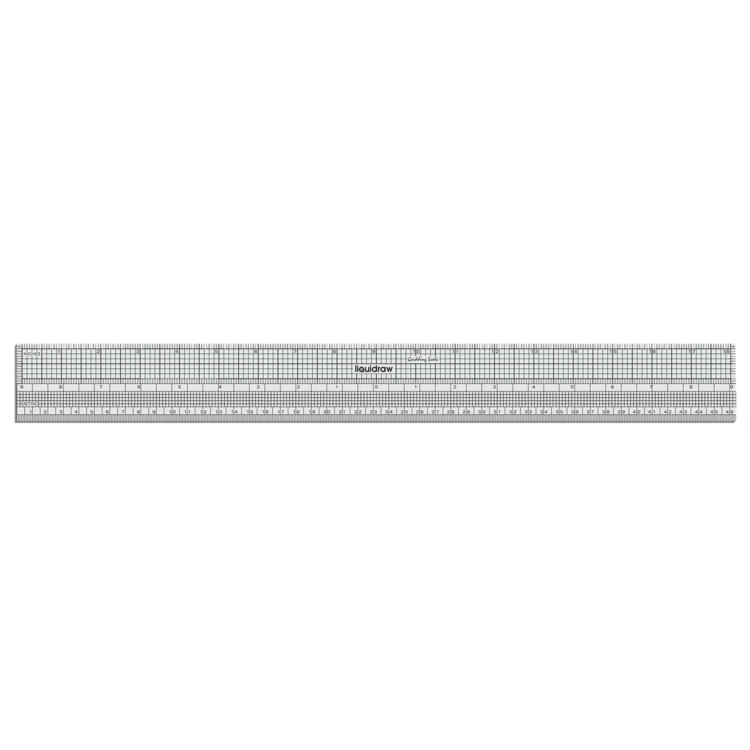 Liquidraw Grading Ruler For Pattern Making - 45 cm / 18" | Pattern Quilting Sewing Ruler | Imperial & Metric Measurements | Made from Clear Plastic | Ideal for Fashion Design, Tailoring & Dressmaking