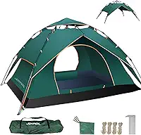 Barraca Camping para 3 4 Pessoas À Prova D'água Dois Andares com 2 Portas, Tenda de Acampamento Pop-up Instantânea Barraca de cúpula, Barraca de Família à Prova D'água