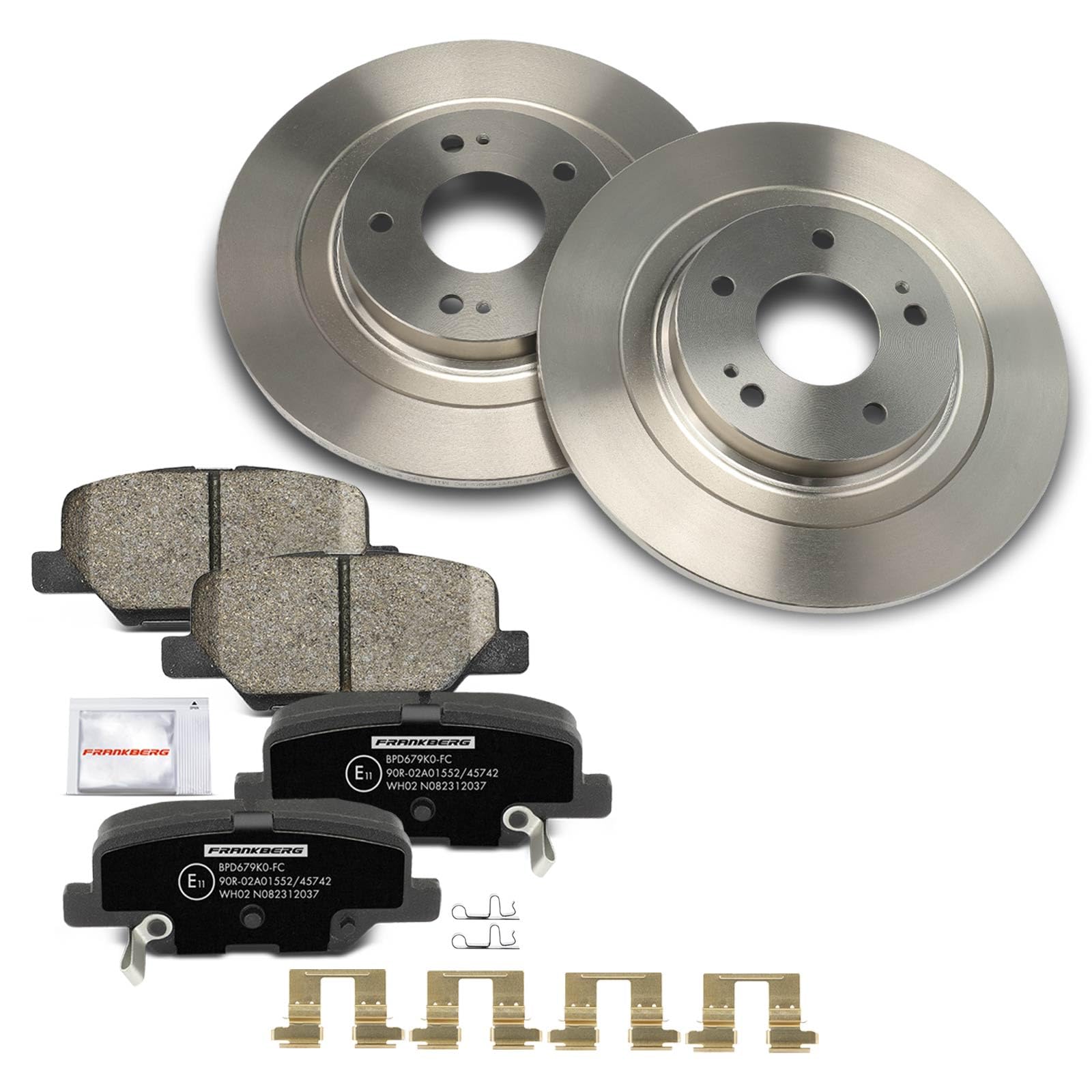 Frankberg 2x Bremsscheiben + 4x Bremsbeläge Hinten 4605B070 | Kompatibel mit Outlander III Van GFW GGW, 4.008E3, ASX Van GAW, ASX GAW, Outlander III GFW GGW ZJ ZK ZL, C4 Aircross