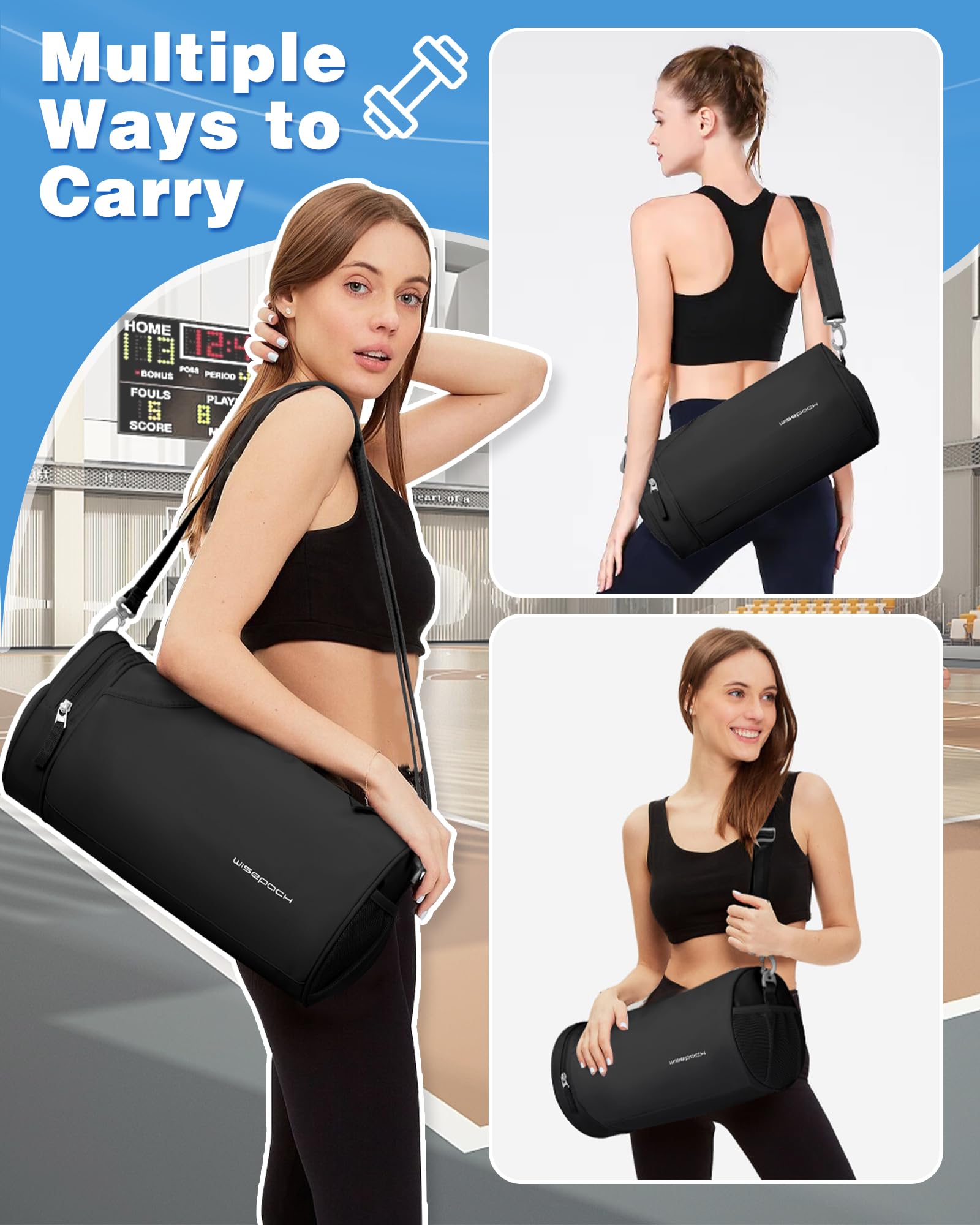 Bolsa de gimnasio, a2-Negro, Small, Bolsa de gimnasio