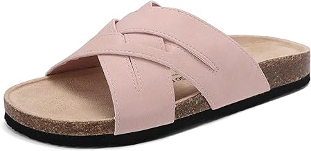 ARRIGO BELLO Women's Comfortable Leather Sandals Fashion Non-Slip Slippers Arch Support Summer Outdoor Mules Size 36-41