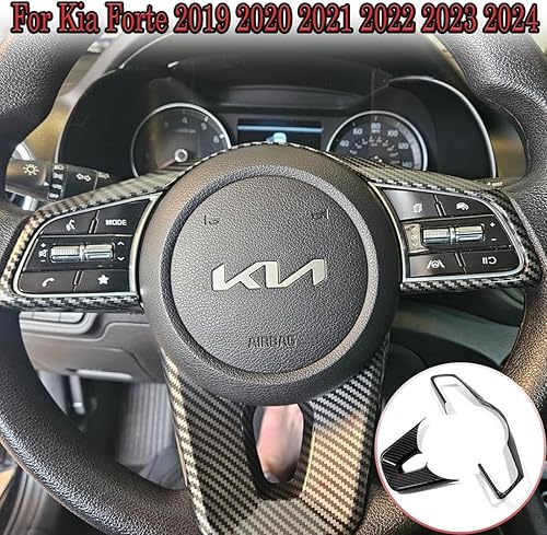 Miniatura 5 de MUXEE 3 piezas de calcomanías interiores para volante para Kia Forte Cerato K3 2019 2020 2021 2022 2023 2024  Accesorios interiores deportivos de