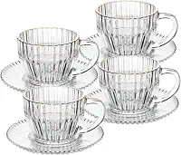 WOLFF - Conjunto 4 Xícaras de Chá de Cristal com Fio de Ouro Imperatriz 220ml