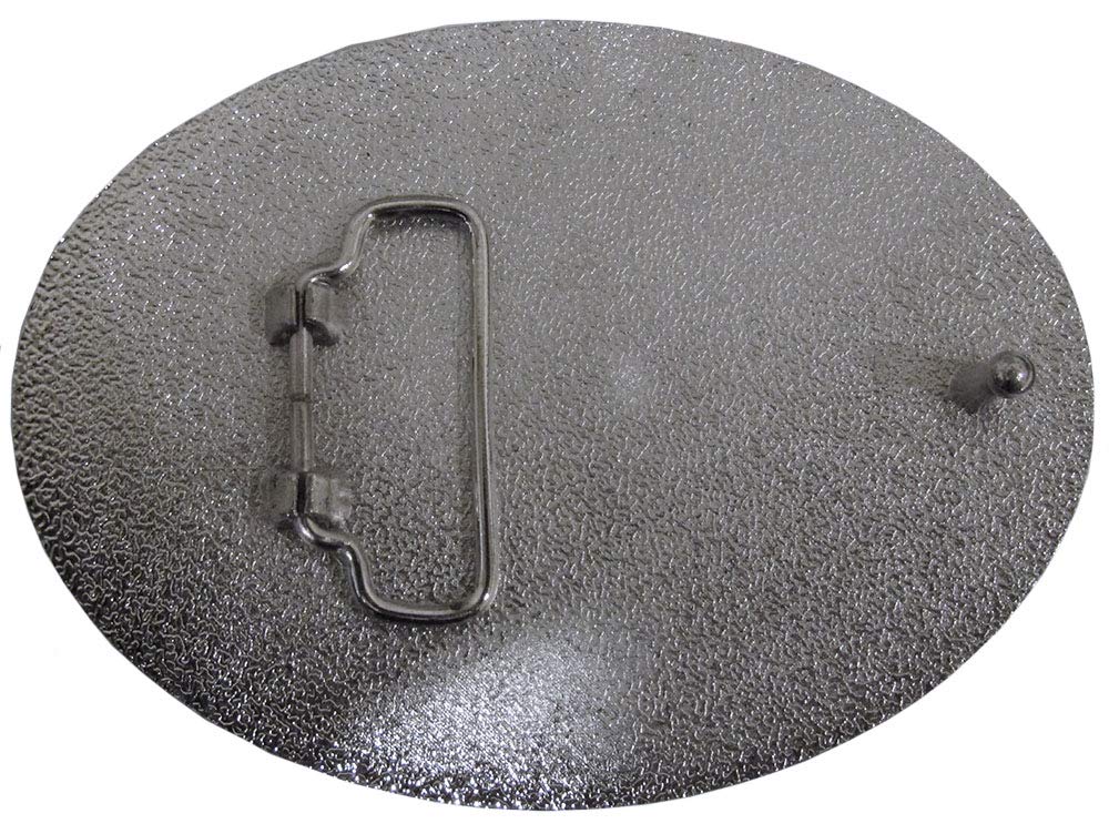 AES State of Texas Black Map Oval Metal Belt Buckle