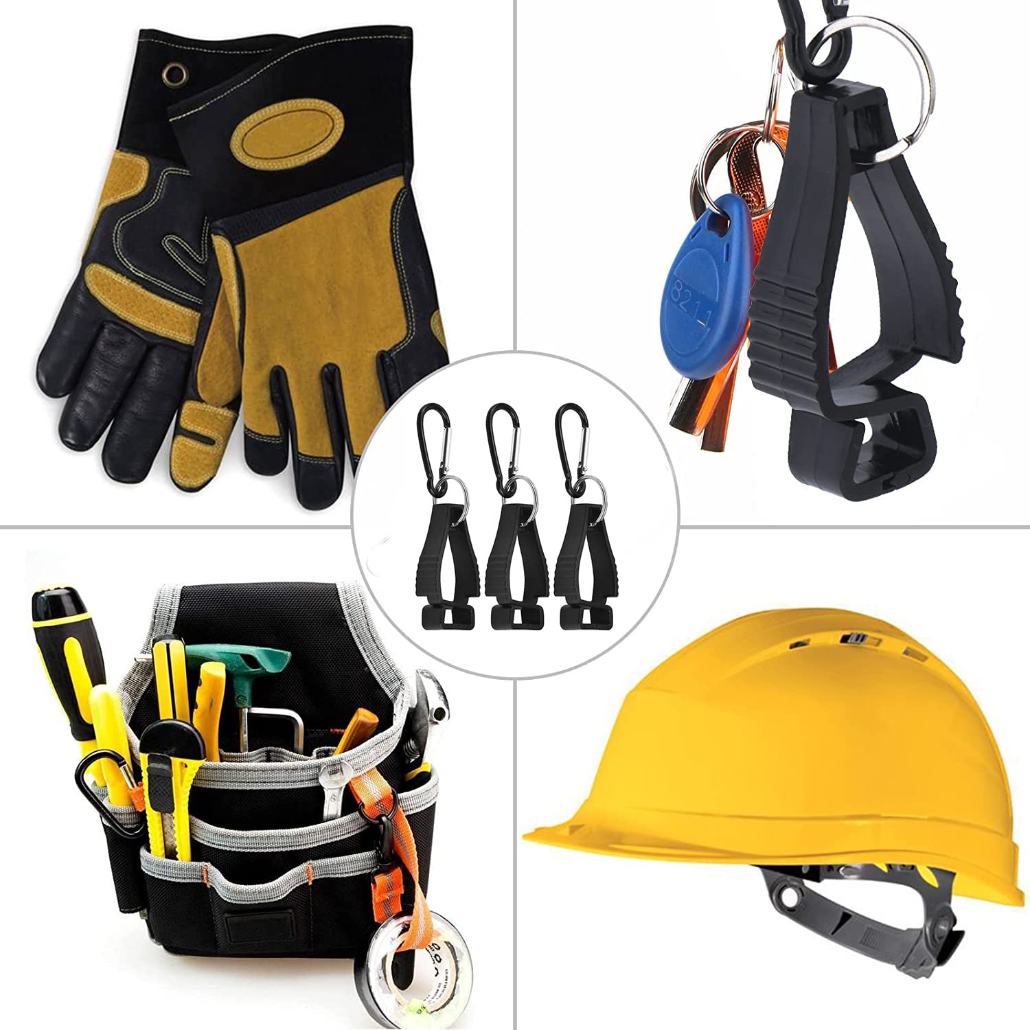 4 Pcs Clip per Guanti, Porta-Guanti Clip, Lavoro di Sicurezza Clip Glove Clip per Guanti da Lavoro con Moschettone Clip di Sicurezza per Guanti per Protezione di Sicurezza Guanti Casco Asciugamani
