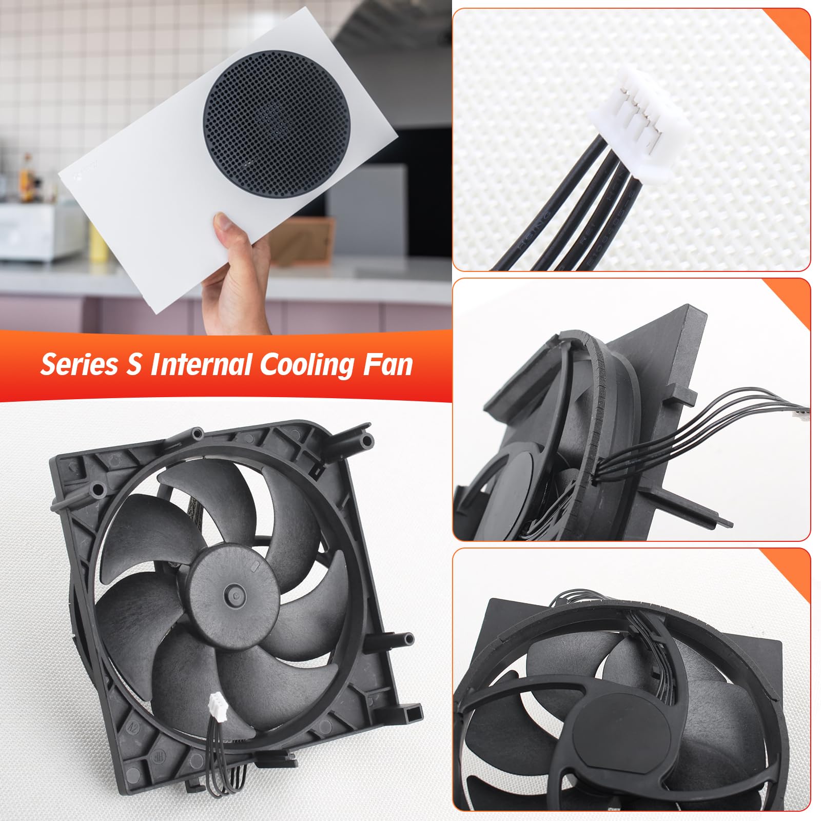 RongZy per Xbox Series S Ventola di Raffreddamento Interna per Xbox Series S Ventola di Interna Sostituzione 5 Pale Dissipatore di Calore Accessori Parti di Riparazionae con Strumenti(XX)