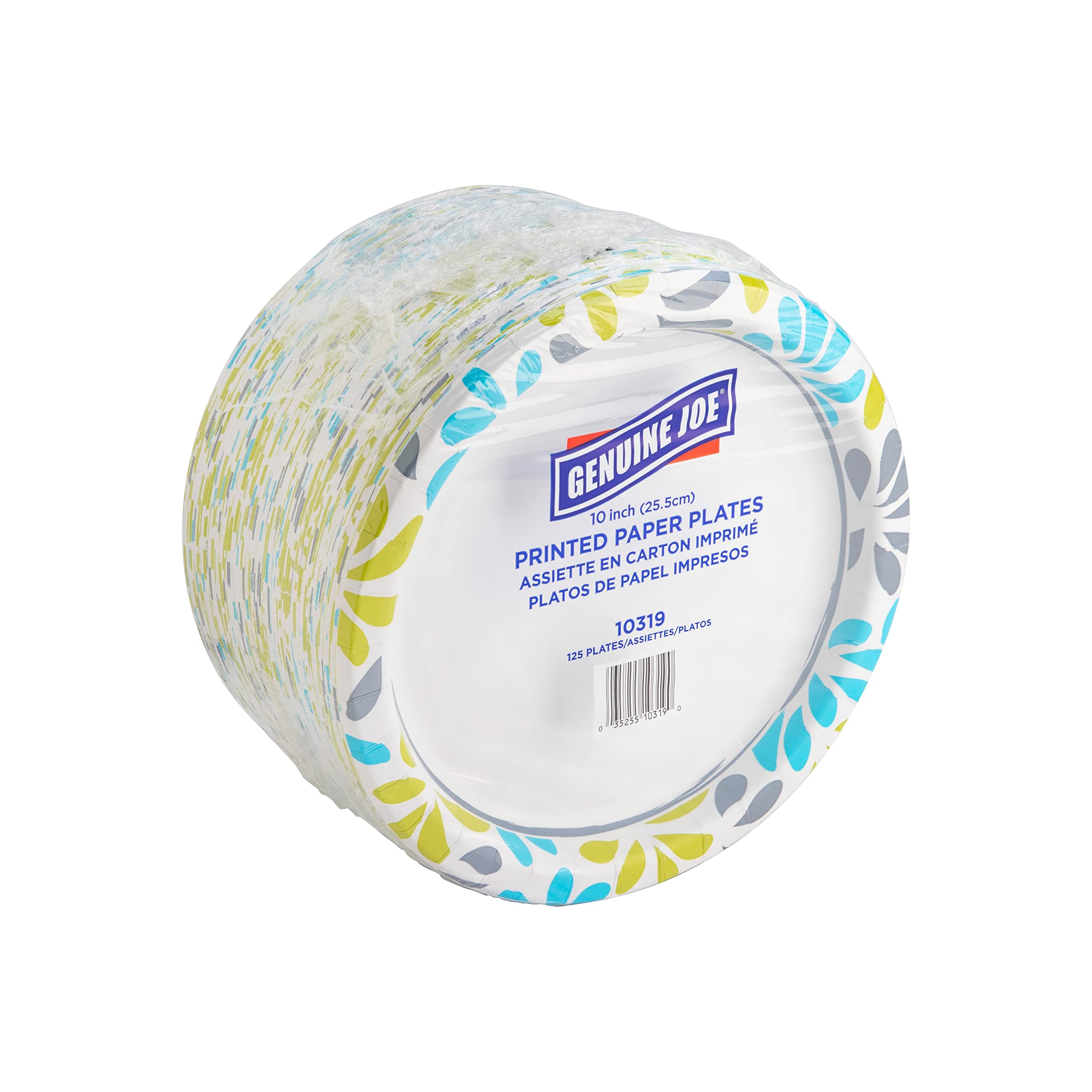 Assiettes en carton 25,4 cm Genuine Joe 10319 vaisselle jetable blanche grand format