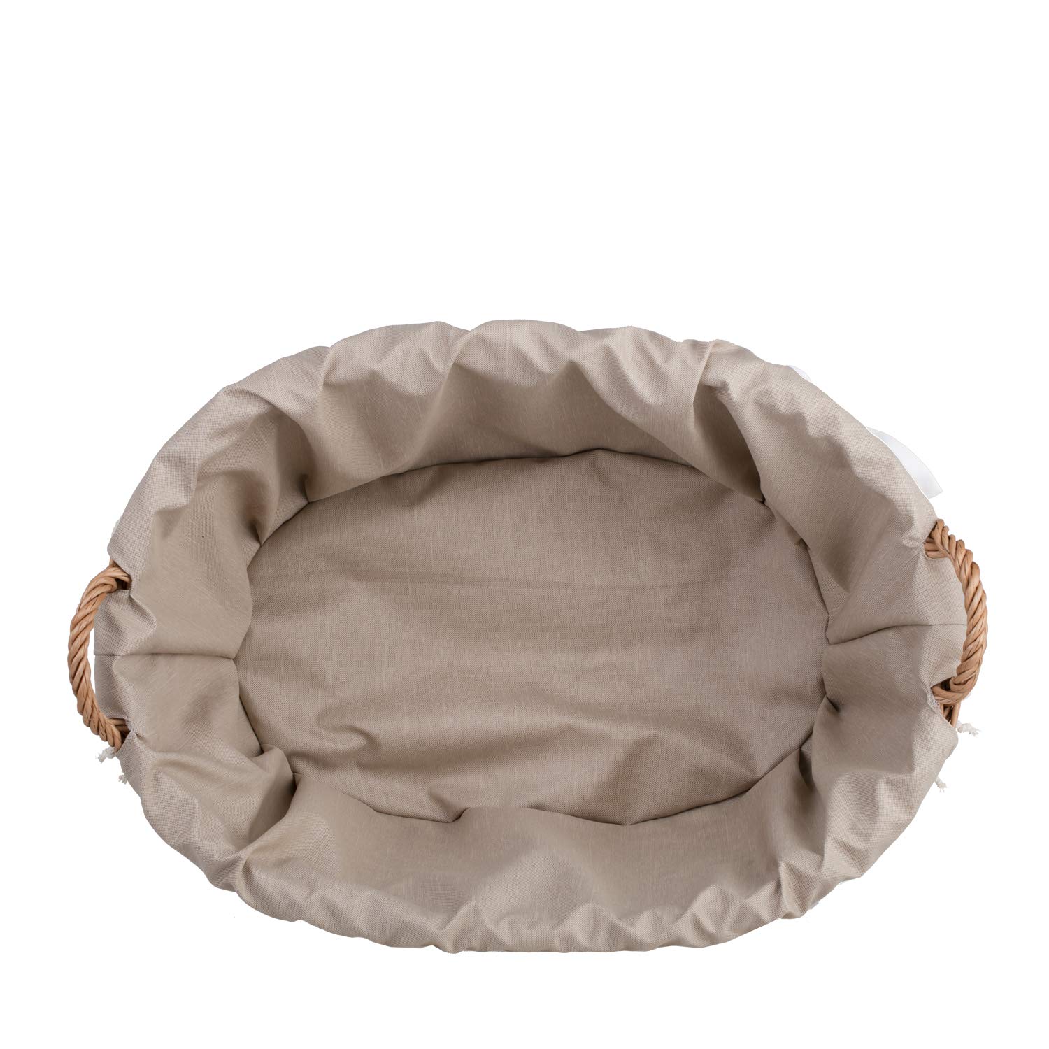 e-wicker24 Owalna miska wiklinowa w naturalnym kolorze, kosz na pranie z wikliny, miska wiklinowa w kolorze naturalnym, kosz wiklinowy w kształcie wanny (beżowy)