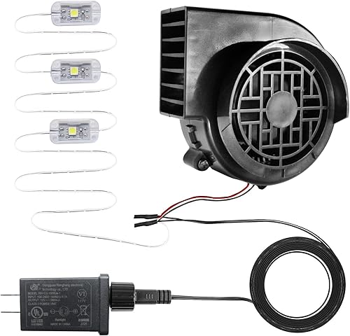Mini soplador de aire de repuesto de 12 V 0.8 A con 3 luces LED para inflables, Halloween, decoración de Navidad, ventilador inflable para