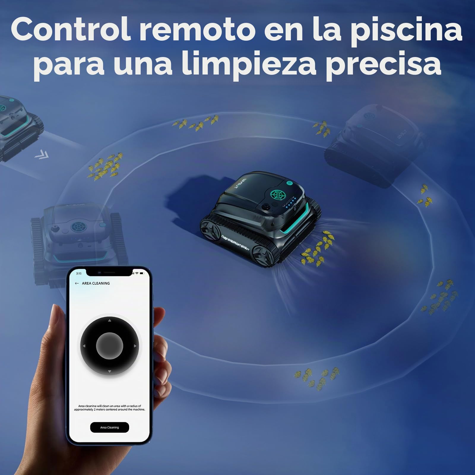WYBOT S2 Solar Vision Robot Limpiador de Piscinas, con Cámara con IA, Carga Solar, Retorno y Carga Automáticos, Limpieza Programada Mejorada, Limpieza por Zonas, Sistema de Adsorción 3D (Gris)