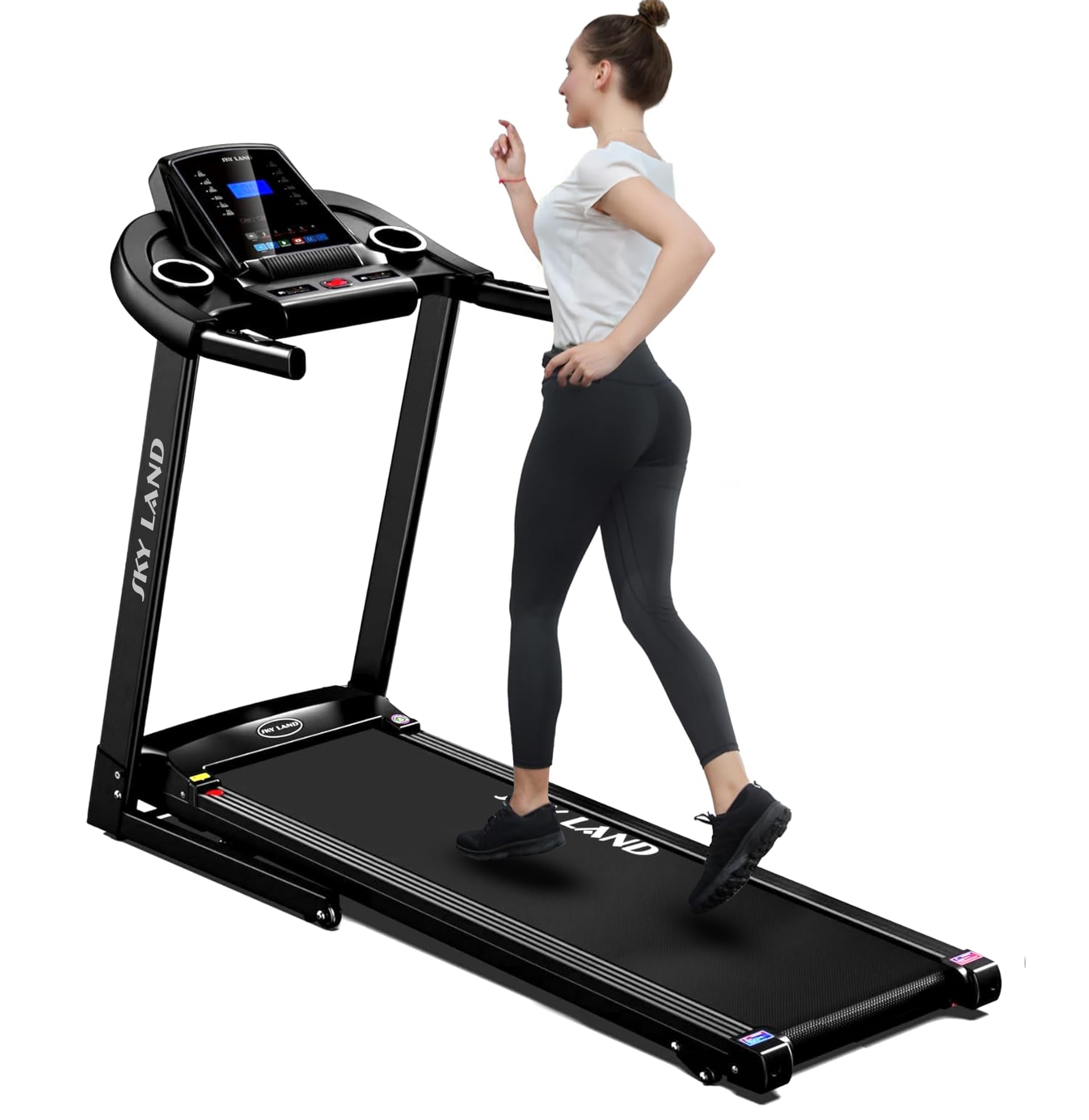 SKY LAND Motorized Treadmill Series, Foldable Running Machine for Home Use with Bluetooth & FitShow App – Compact Fitness Equipment for Cardio & Weight Loss