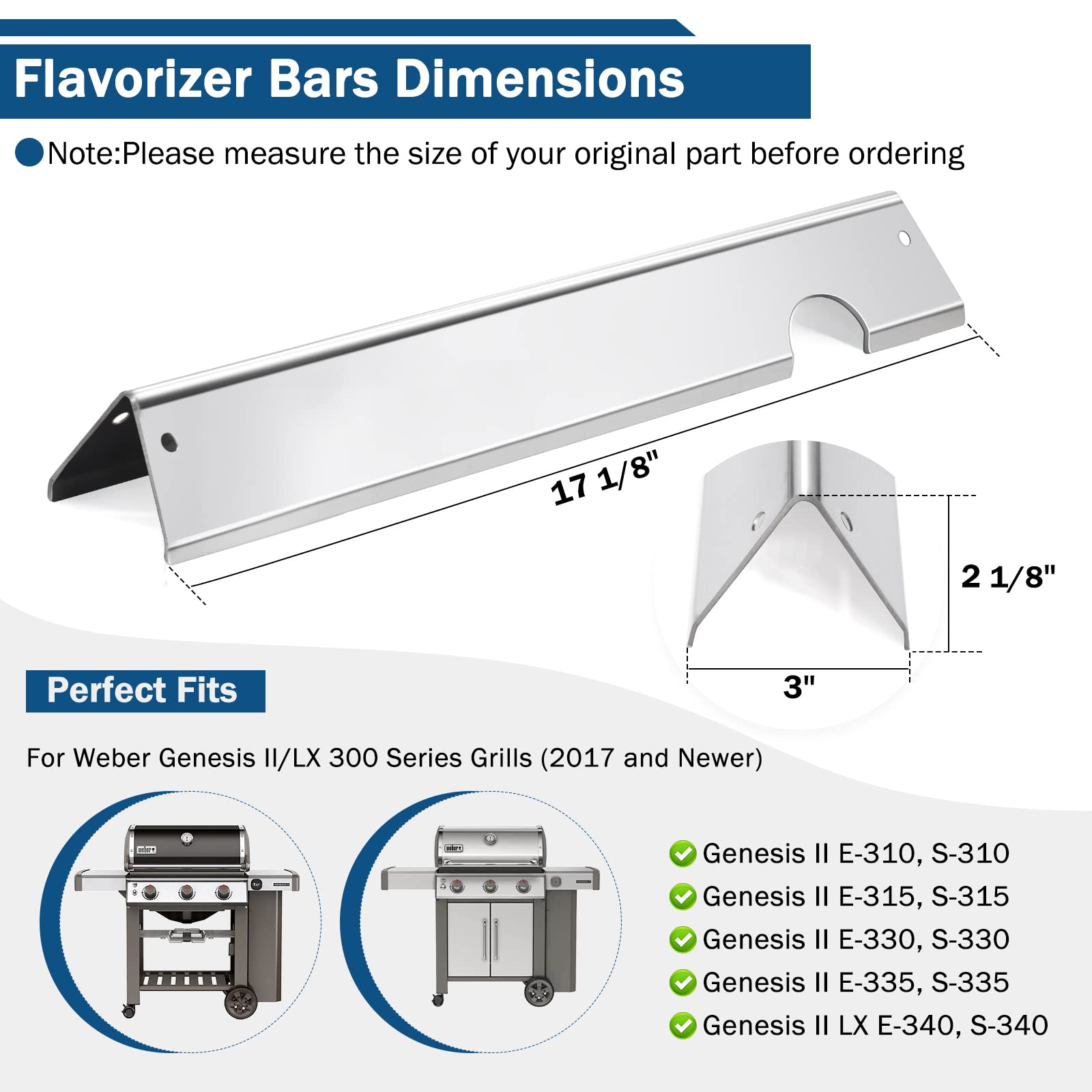 66032/66795 Flavorizer Bars For Weber Genesis II E310, II GS4, II S310, II E