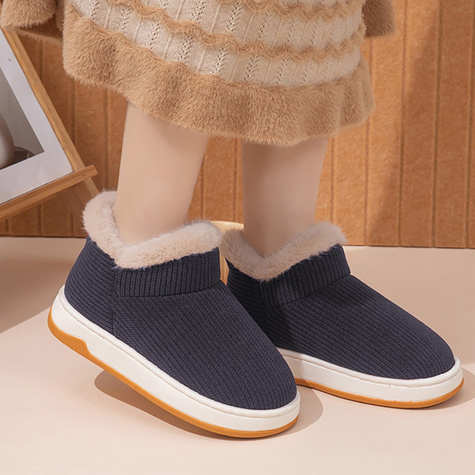 Zapatos de invierno para mujer, con forro cálido, 36-44 Eu, para interior y