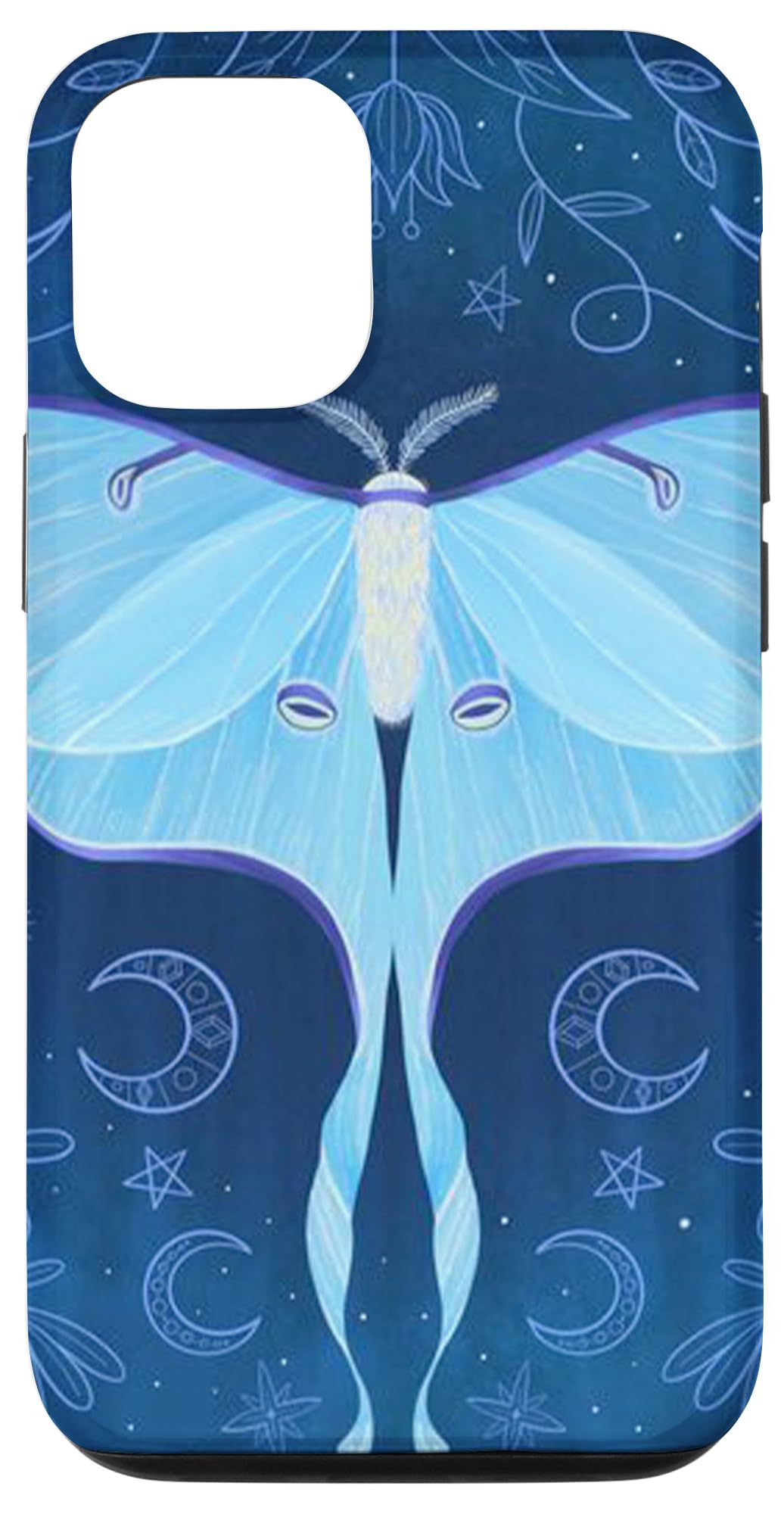 Amazon.co.jp: iPhone 13 ネイビーブルー ウィッチ ルナ 蛾 三日月