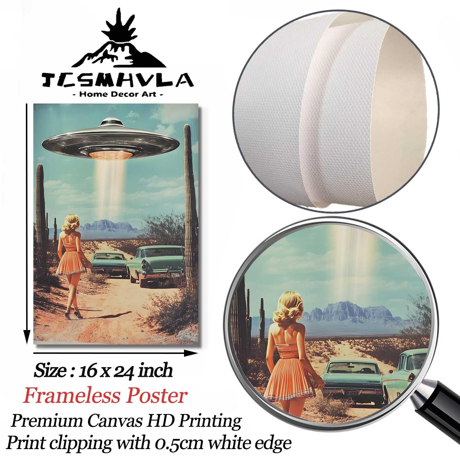 Amazon.com: Retro 70's Western Desert Ufo Wall Art Print Vintage