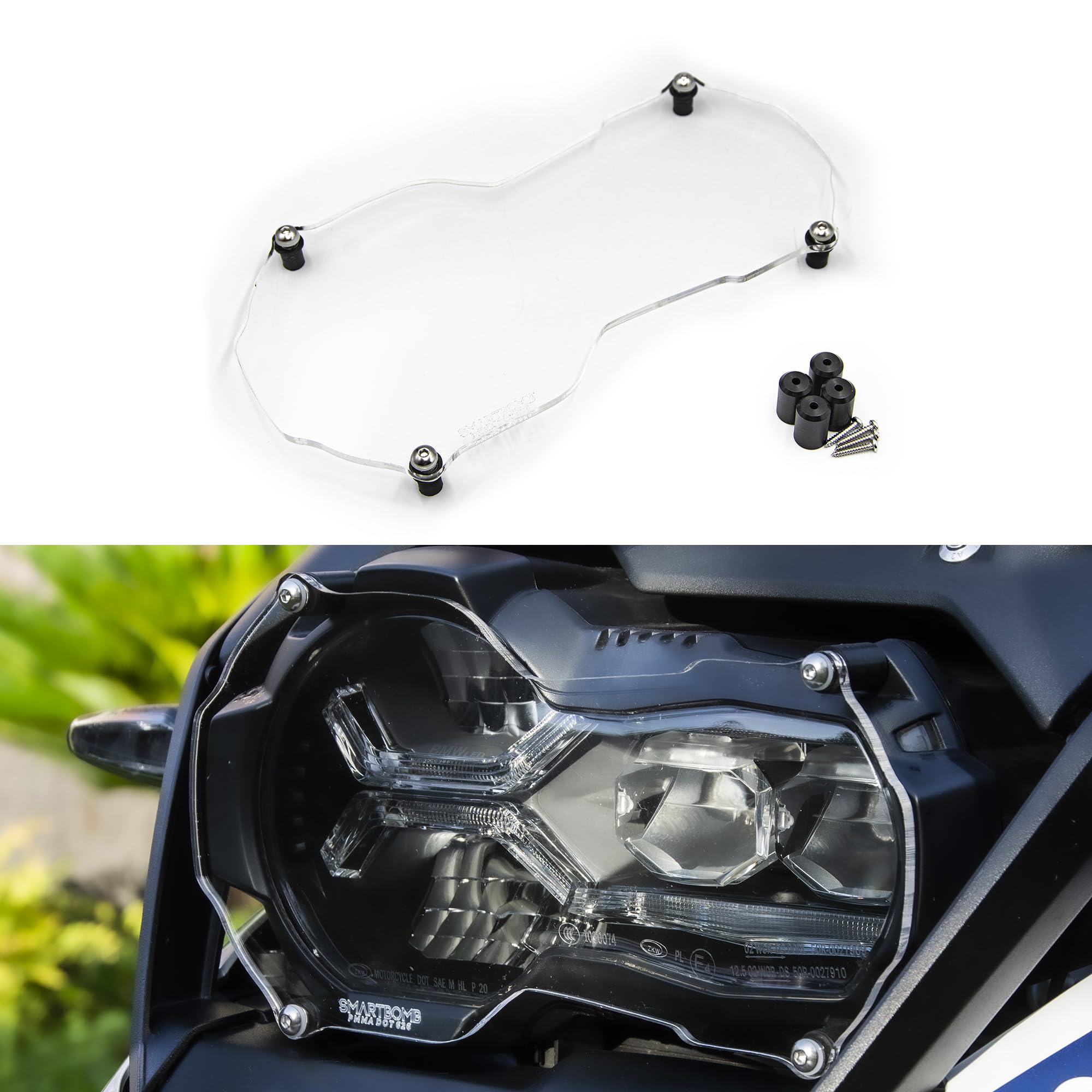 Protección de faros R 1200 GS R 1250 GS LC ADV STD LENTE DE PROTECCIÓN DE FAROS 5MM Sistema ''quitar&reemplazar''