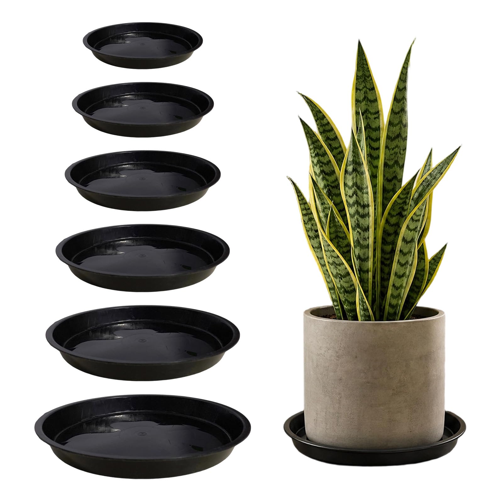 Sunhoray 30 Pack Plant Pot Saucers, Thick Plastic Round Plant Drip Trays Flower Saucers
