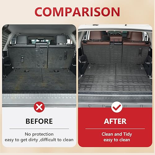 Miniatura 2 de Xipoo Tapete de carga compatible con Toyota 4Runner 2010-2024, tapete de carga de 7 plazas, tapete de respaldo de elastómero termoplástico, repuesto
