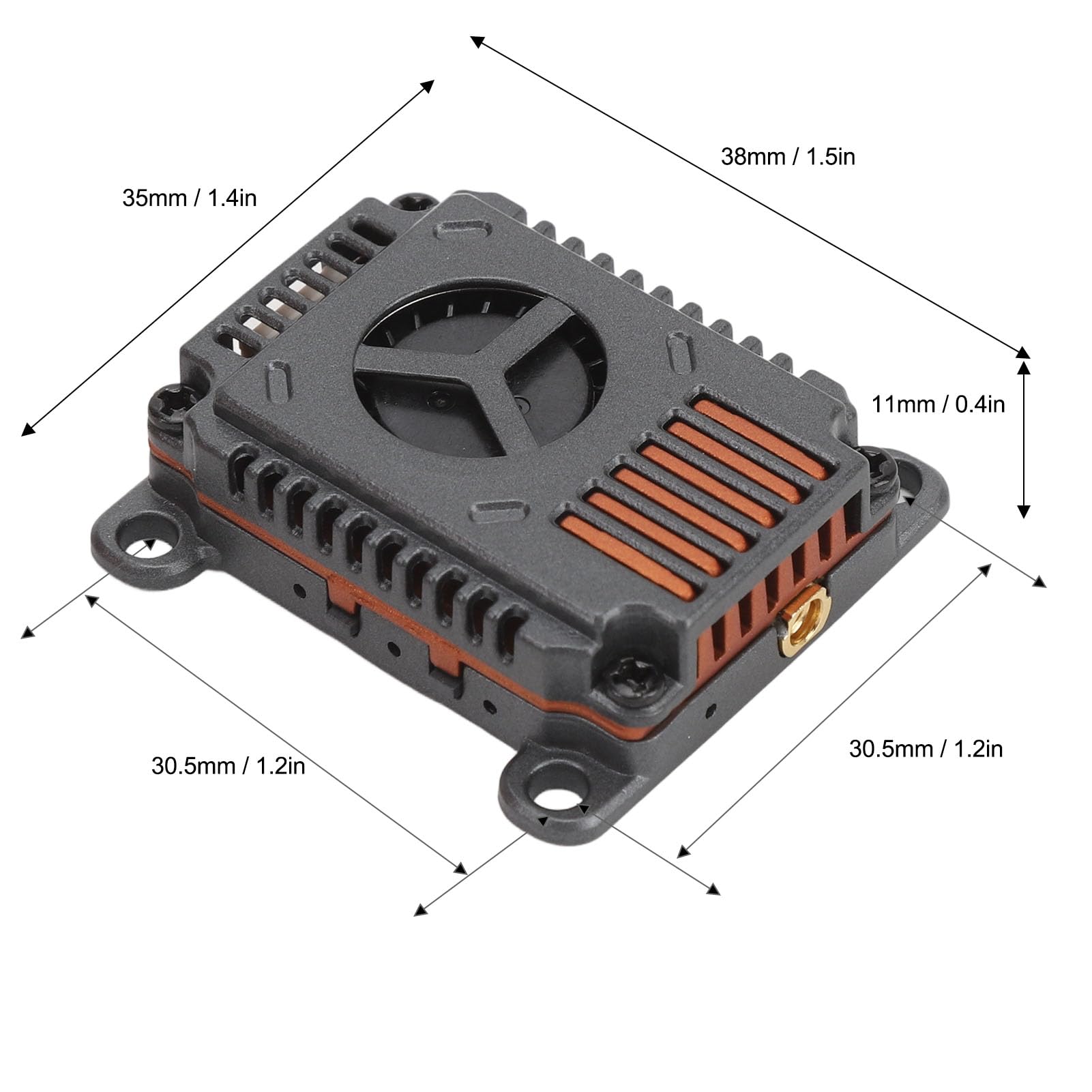 Asixxsix Trasmettitore Video 5.8G 3W, Trasmettitore Video VTX Regolabile 25mW 1000mW 2000mW 3000mW, Trasmettitore Video VTX a Lungo Raggio 48CH per Drone da Corsa FPV