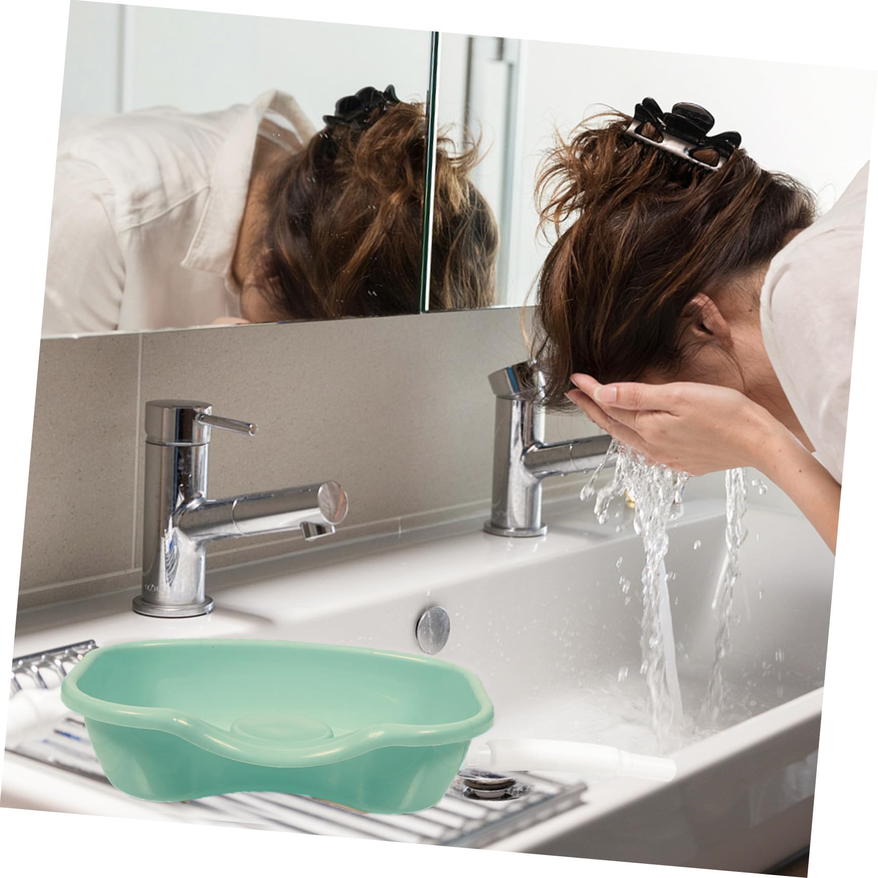 Homoyoyo Shampoo und Gewölbtem Rand Haarwaschbecken aus Kunststoff Ergonomisches mit Glatter Oberfläche für Bettlägerige Personen und Häusliche Kopfwaschpflege