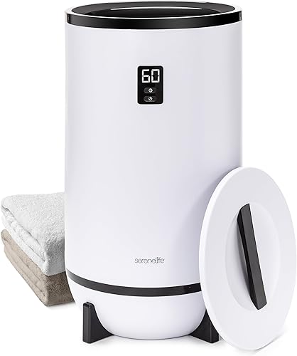 SereneLife Calentador de toallas, con fragancia personalizada para spa y baño, calentador de toallas de lujo, regalos para él y ella, apagado