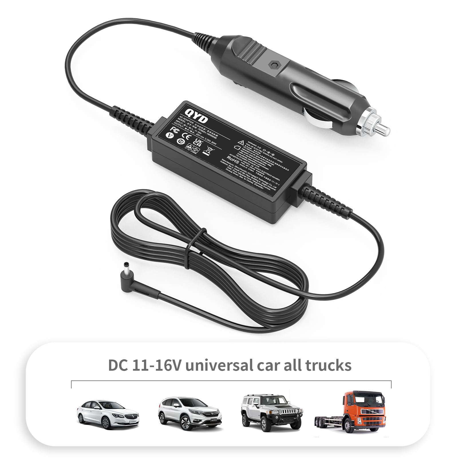 65W Cargador de Coche para Lenovo IdeaPad 1 3 5 110 110s 310 320 330 | Carga de 65W, compatible con Lenovo IdeaPad 1 3 5 110 110s 310 320; ideal para trayectos diarios, trabajo y viajes en coche.
