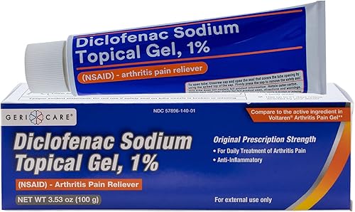 GeriCare Gel para aliviar el dolor de artritis tópica, diclofenaco sodio 1% (AINE) por GeriCare- Mano, muñeca, codo, pie, rodilla, alivio del dolor