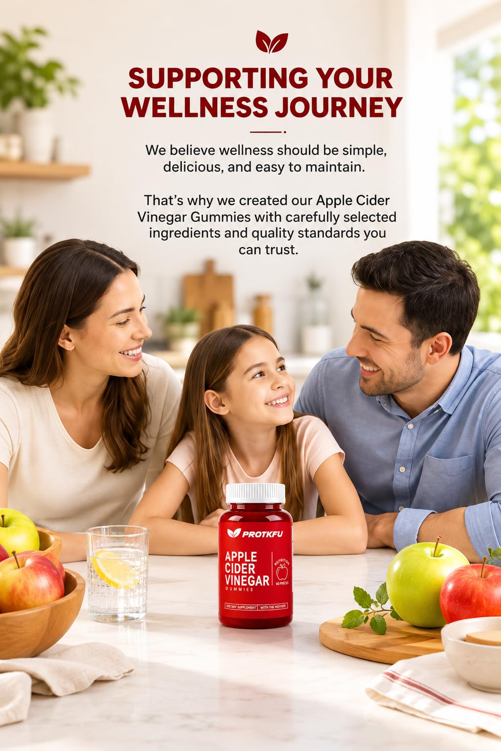 ProTKFU 1000mg Apple Cider Vinegar Gummies, 120 Count | ACV Gummies with Vitamin B12 & B6, Supports Metabolism, Digestive, Immune Health, Vegan, Gelatin-Free — Amazon image 4