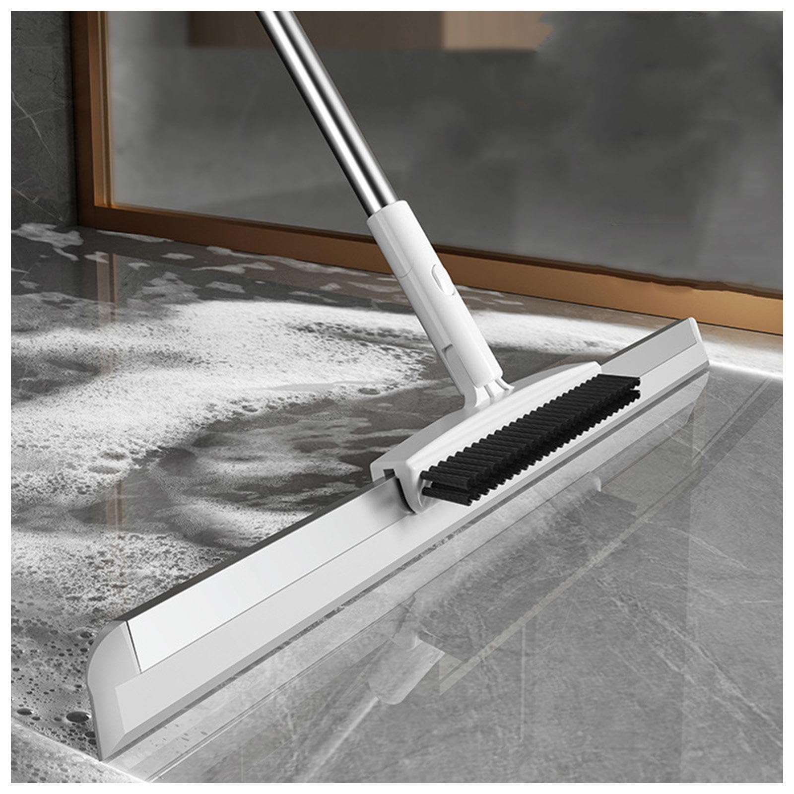 RRRYYYZZ Silicone Broom, 2 in 1 Scrape and Heavy-Duty Stiff Bristle Scrubber Brush Magic Broom Squeegee, Broomi for Concrete Floor,Bathroom Tile