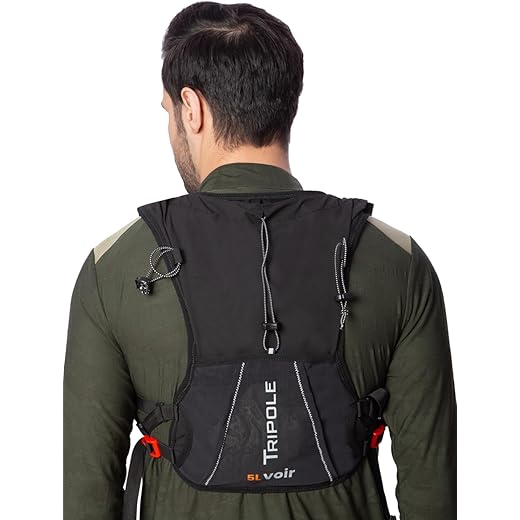 Tripole Voir Hydration Bag and Backpack for Trail Running and Cycling | 5 litres | Without Bladder (Black)